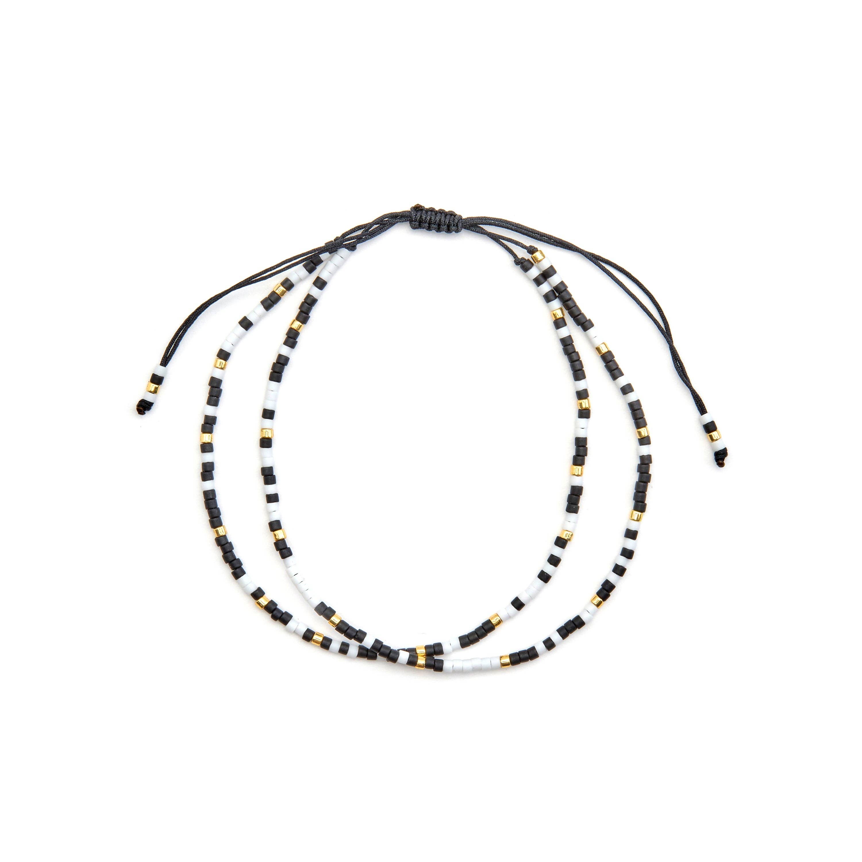 Luxenter - Wholesale Beaded Bracelet - Pulsera con Cristal Negro acabado oro 18k - Furie1