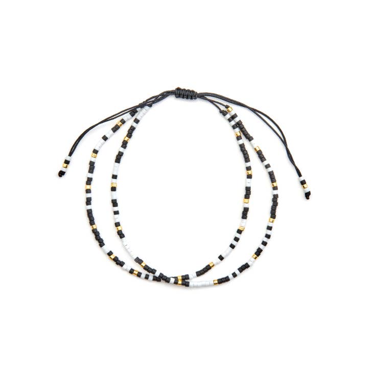 Luxenter - Wholesale Beaded Bracelet - Pulsera con Cristal Negro acabado oro 18k - Furie1