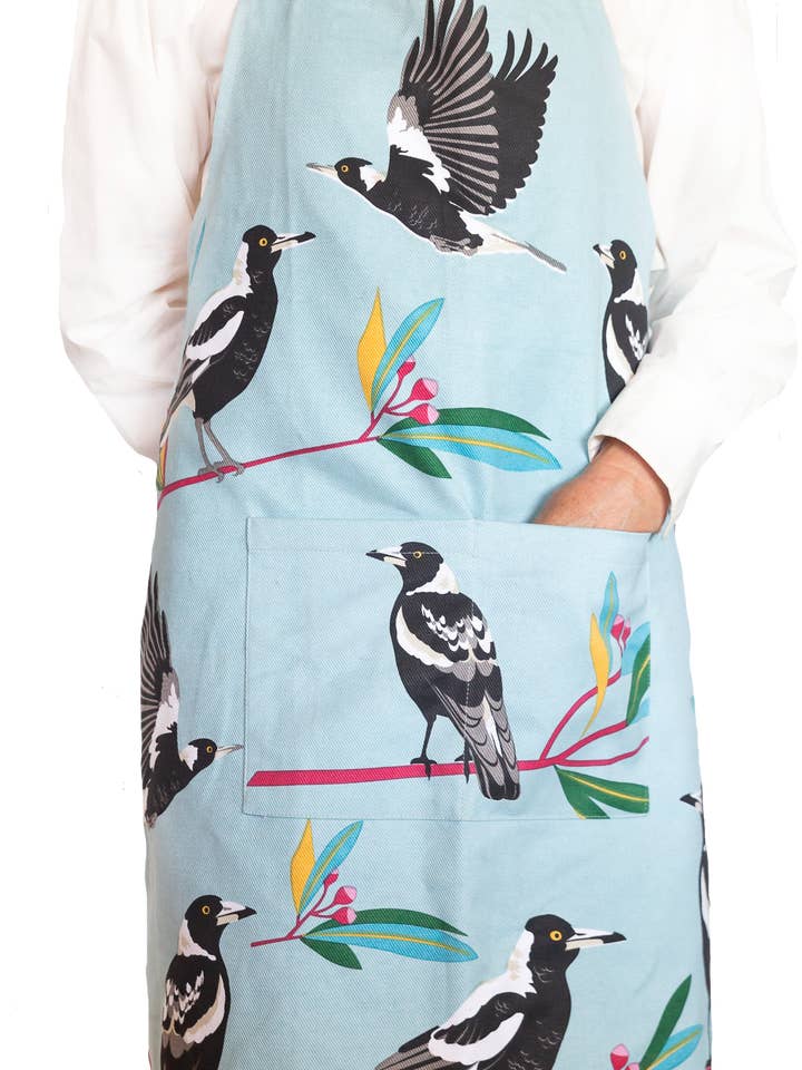 Apron (Heavy Drill) - Magpies for wholesale by Allgifts Australia