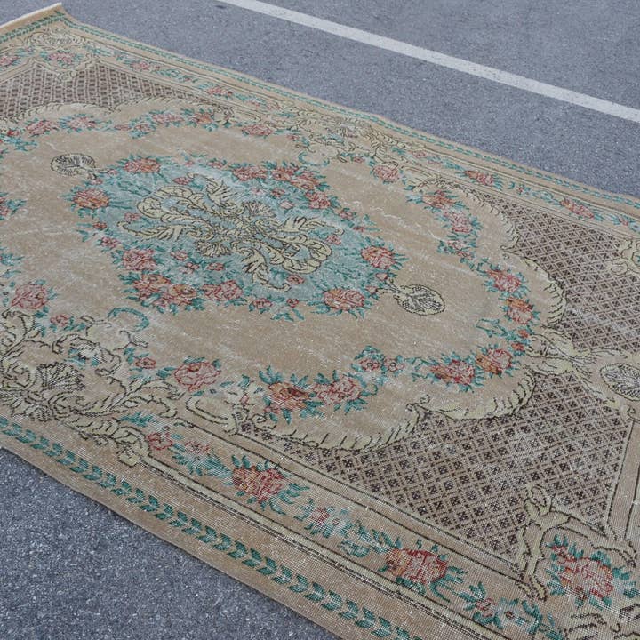 Groot Turks vloerkleed, 6,5×10,3 ft, vintage vloerkleed, bruin wollen vloerkleed voor wholesale door Vintage Rugs Loom