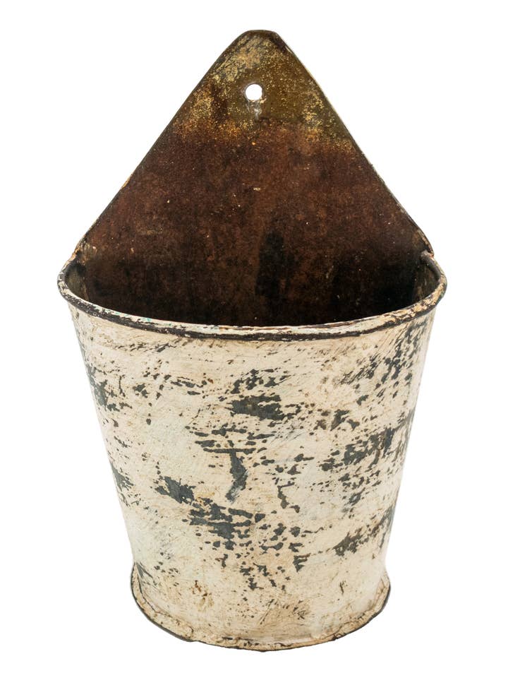 Metal Wall Planter - White for wholesale by Vintage Addiction