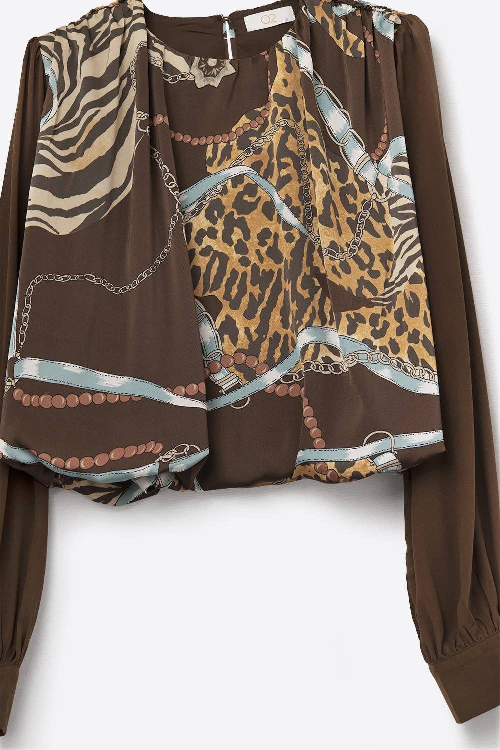 Chic brown Cropped Top with Abstract Print for wholesale on Faire3