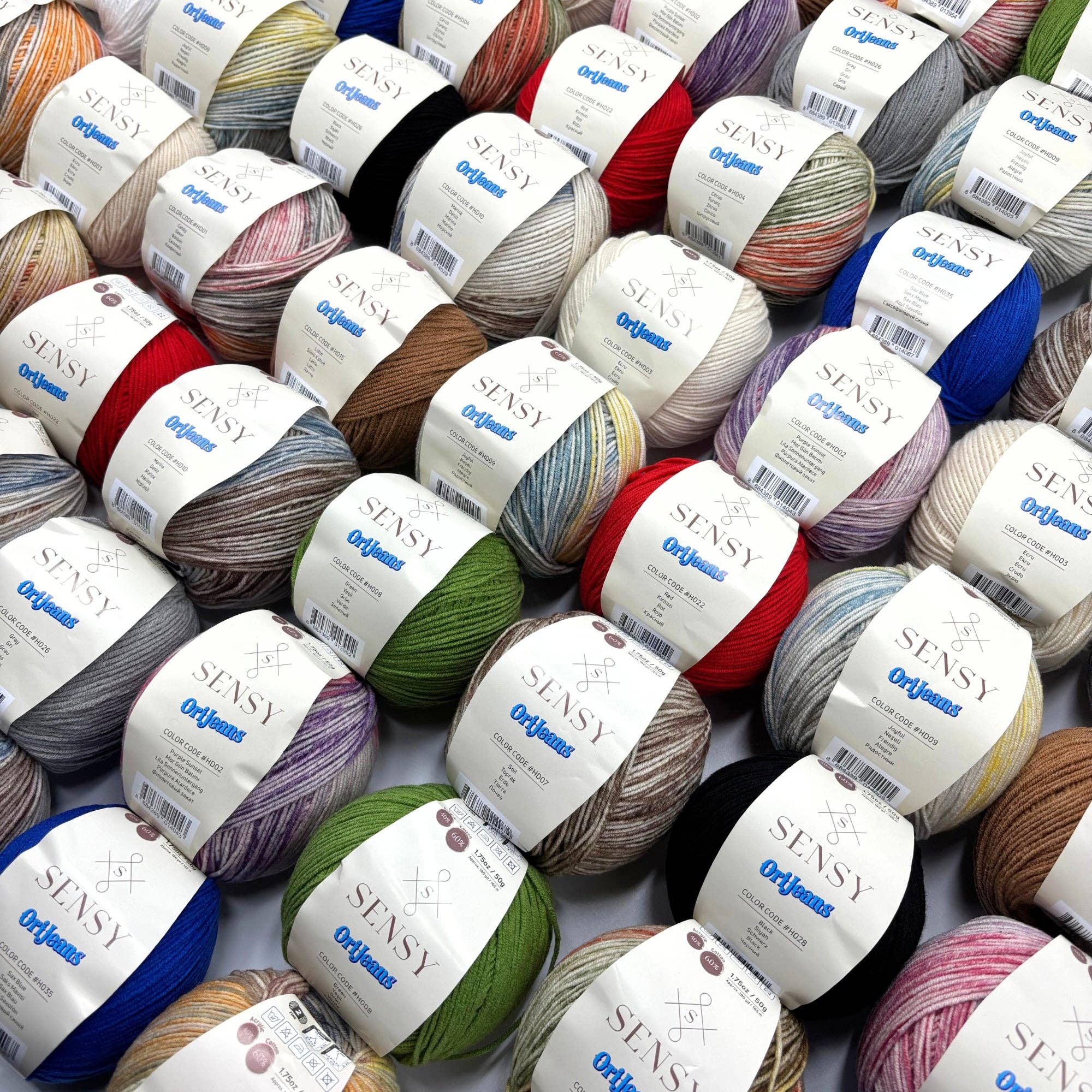 Sensy - Wholesale Yarn - Sensy OriJeans Yarn, 1.75 oz, 180 yards, Gauge 2 Fine10