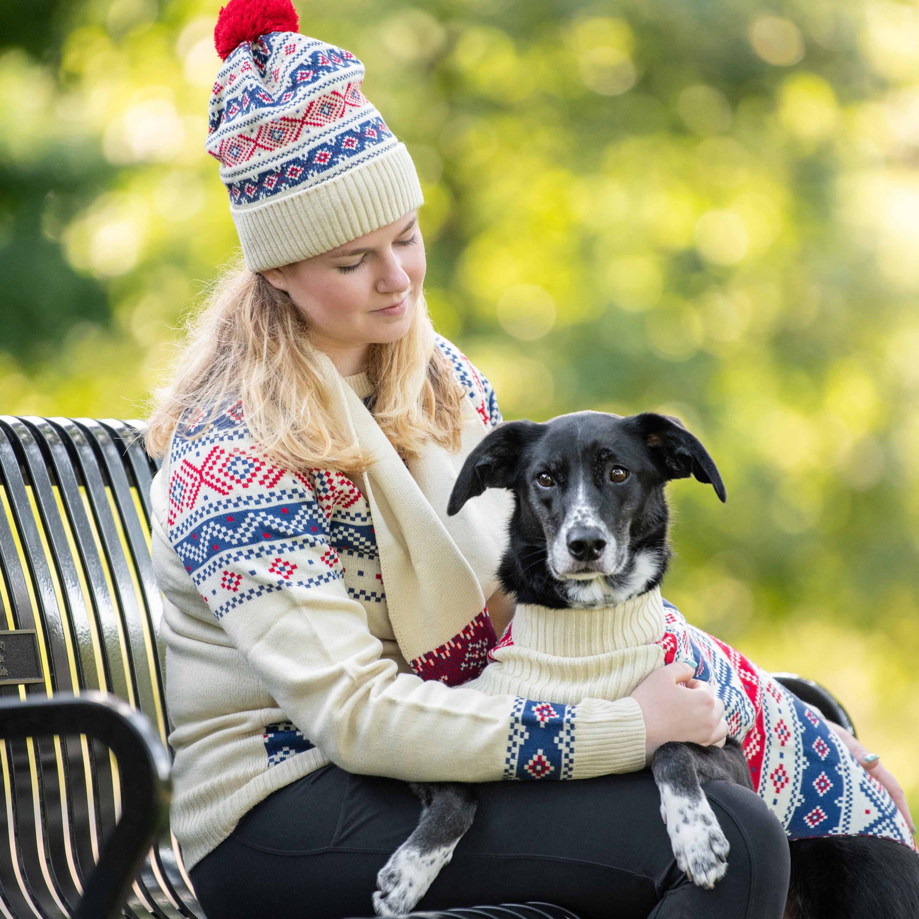 Blueberry Pet - Wholesale Pet Sweater - Dog - Custom-Knit & Dyed Holiday Family Sweater in Cream White14