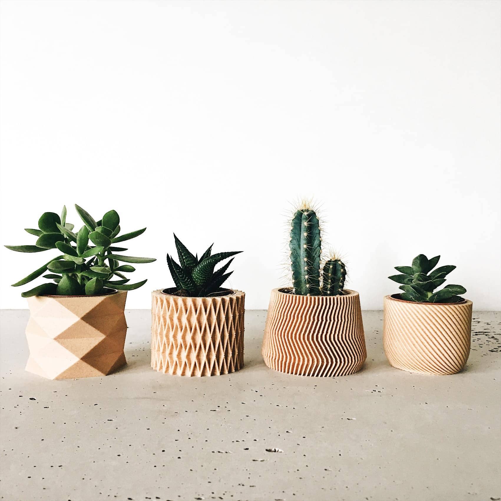 Natural Set of 4 planters - Savane Diamant Croix Corde for wholesale on Faire1