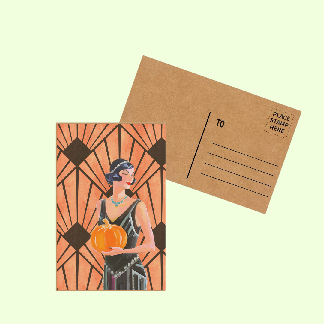 Cryptic Paper Co. - Wholesale Ansichtkaart - Art deco Halloween vintage ansichtkaart3