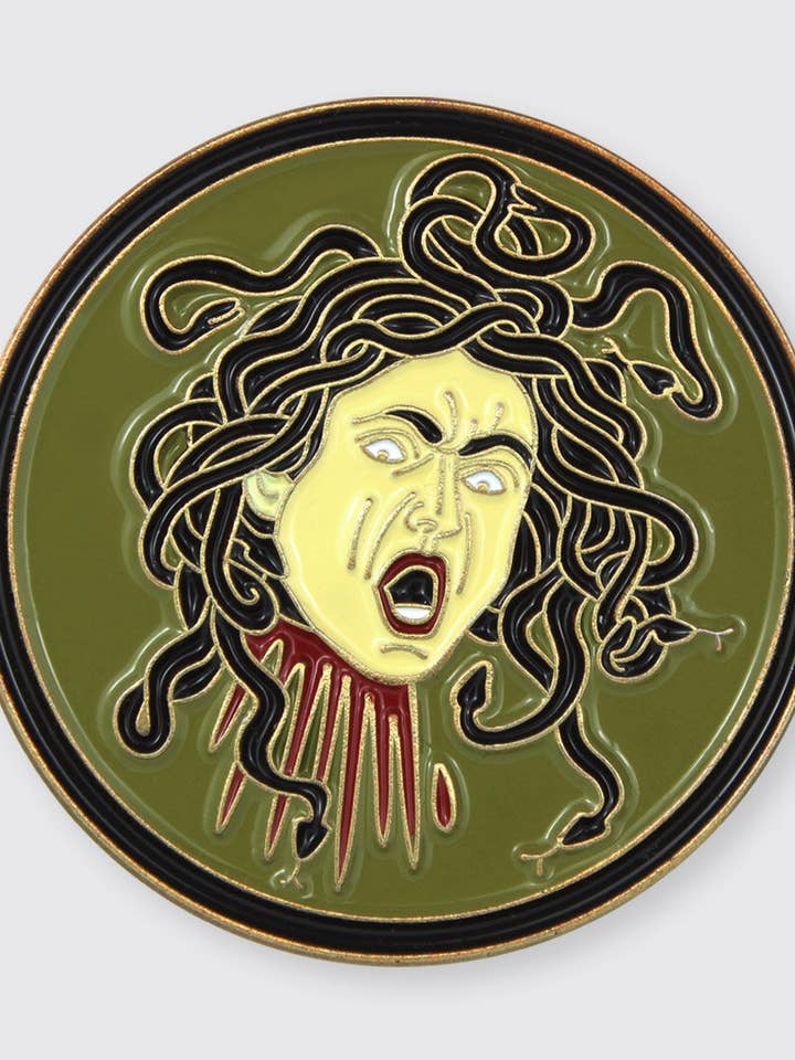 Medusa (Caravaggio) • Enamel Pin for wholesale by Pin Museum