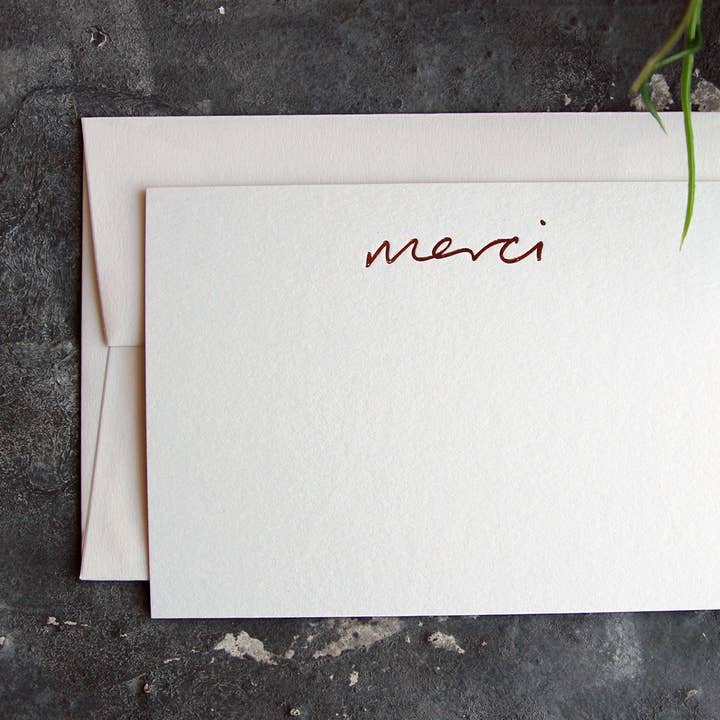 Merci - Notecard Pack of 8 for wholesale by Text From A Friend