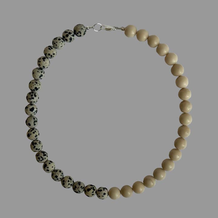 Stone Necklace - Dalmation & Fossil Jasper for wholesale by i said oui