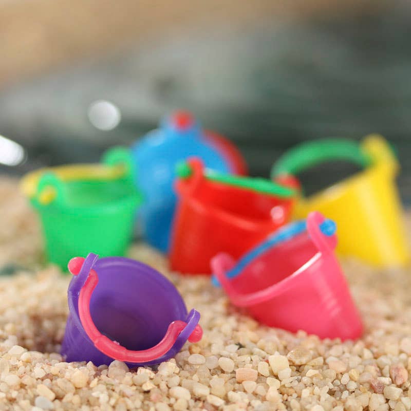 Factory Direct Craft - Wholesale Doll Accessory Kit - Kids - 1" x 3/4" Dia. Miniature Plastic Beach Pails - Mini Buckets0