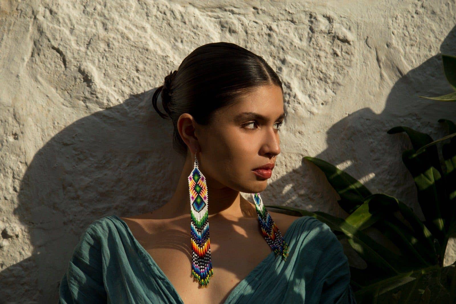 Mother Sierra - Wholesale Tassel Earrings - 
Kaleidoscope - Long Native Beaded Earrings1