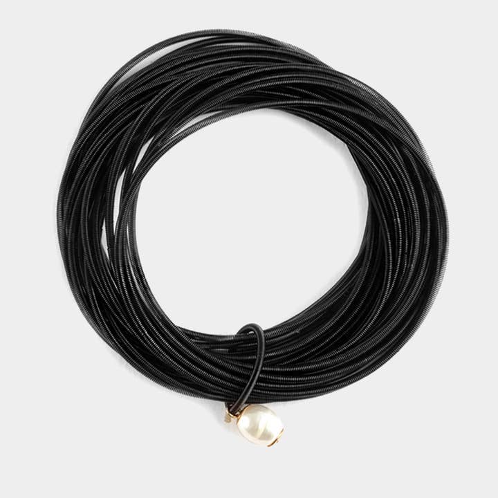 Sensibling Corp. - Wholesale Charm/Dangle Bracelet - Freshwater Pearl Charm Guitar String Stretch Bracelet