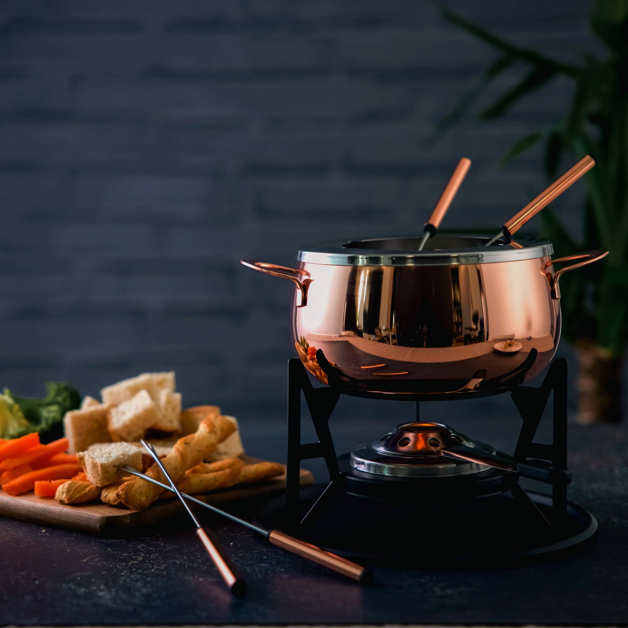 Oak & Steel - Wholesale Kitchen Appliance - Rose Gold Fondue Gift Set3