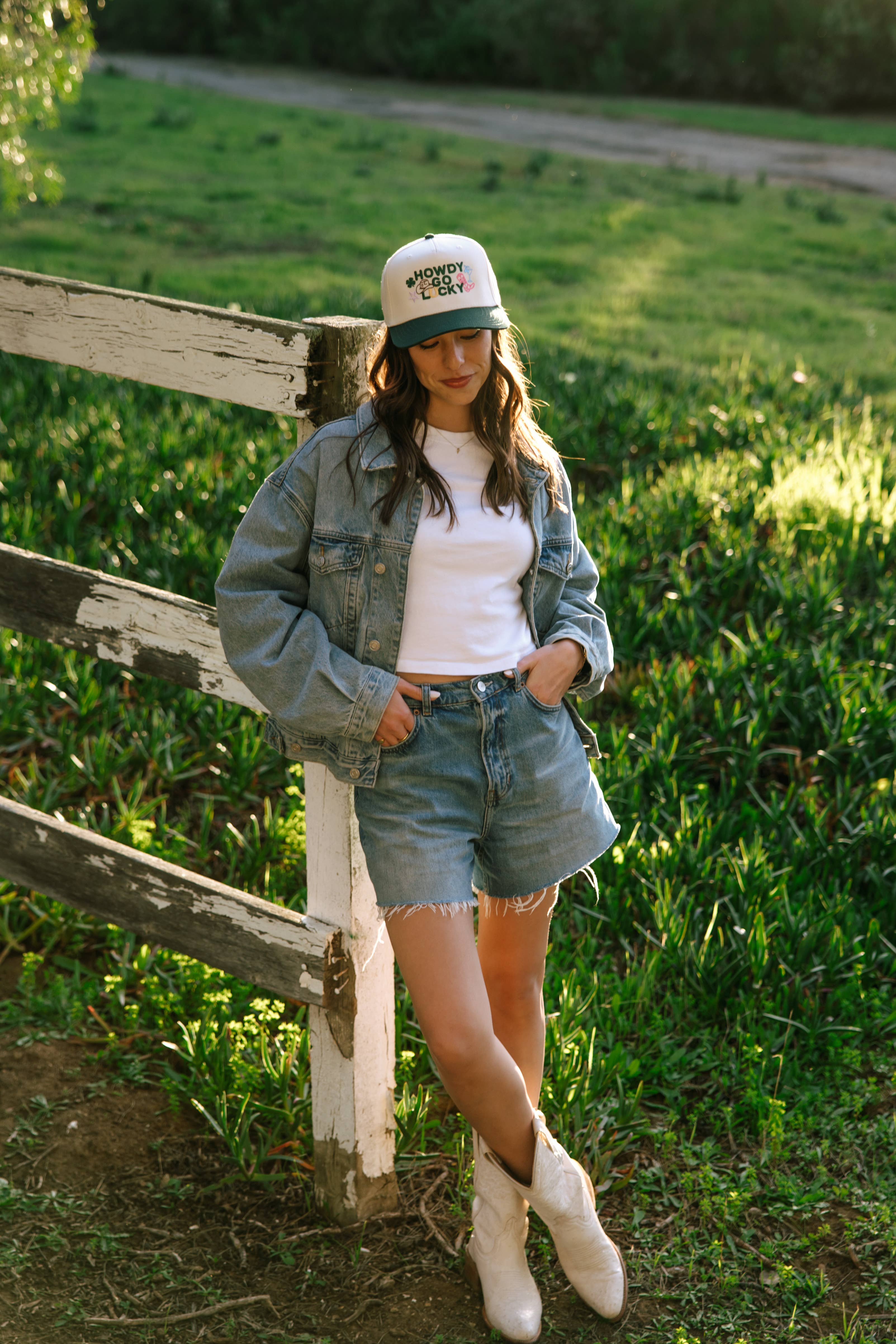 Ruby Moon - Wholesale Trucker Hat - Unisex - Howdy Go Lucky Embroidered Hat - St. Patricks Day Hat2