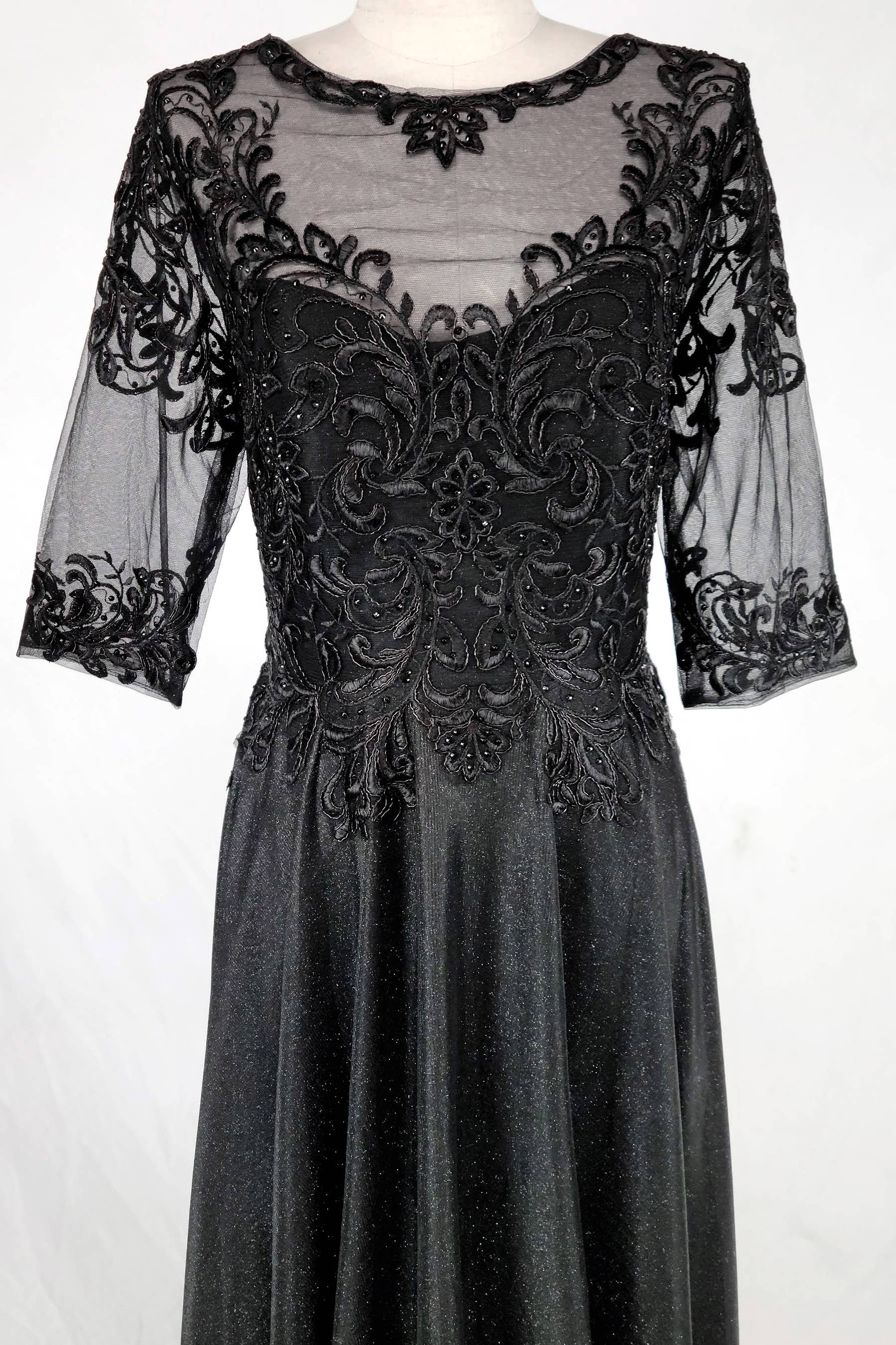 Chicas - Vendita all'ingrosso Vestito - Donna - Abito lungo Missy con maniche 3/4 e tasche J006-S-4XL8