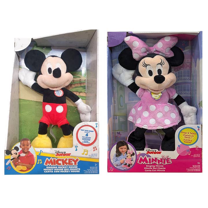 The Zoofy Group , LLC - Wholesale Stuffed/Plush Toy - Kids & Baby - DISNEY JP MICKEY/MINNIE 12" TALKING PLUSH IN PLATFORM BOX
