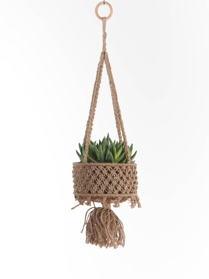 Hanging Utility Basket - Jute for wholesale by Primitive Planters