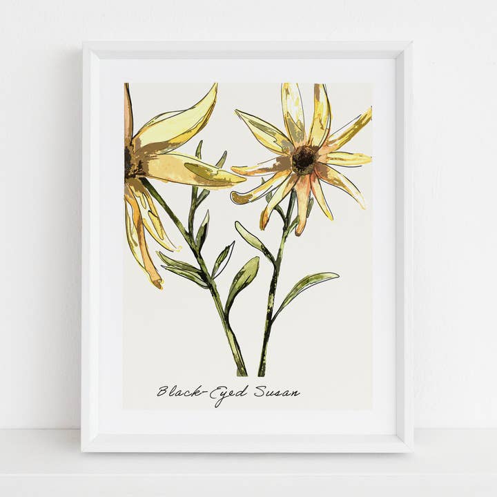 Black Eyed Susan Print for wholesale by Crawford Sisters Card Co., LLC