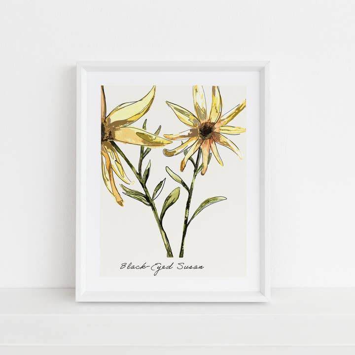 Black Eyed Susan Print for wholesale by Crawford Sisters Card Co., LLC