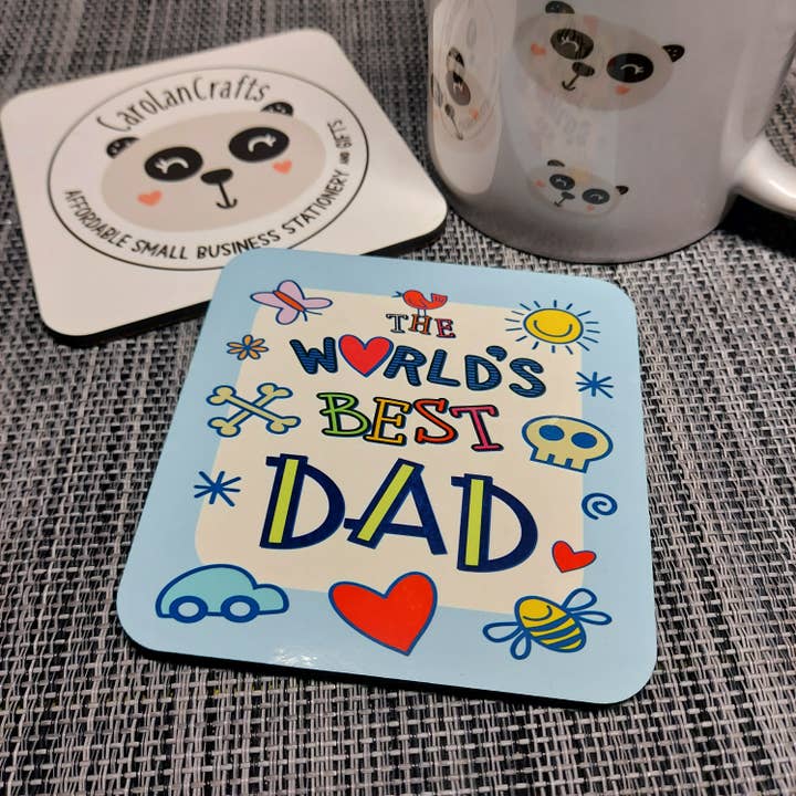 The World's Best Dad Coaster Fathers Day for wholesale by CarolanCrafts