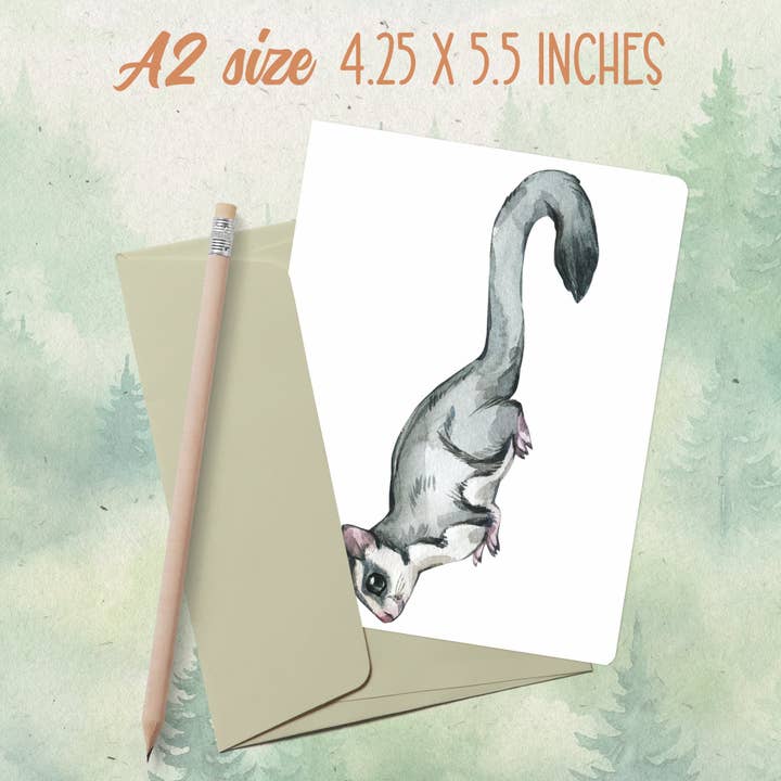 Handmade sugar glider greeting card set for wholesale by Soul Familiar