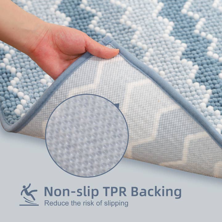 Kasentex – Tapete de banho por atacado – Tapete de Banheiro Macio de Chenille com Design Geométrico Antiderrapante22