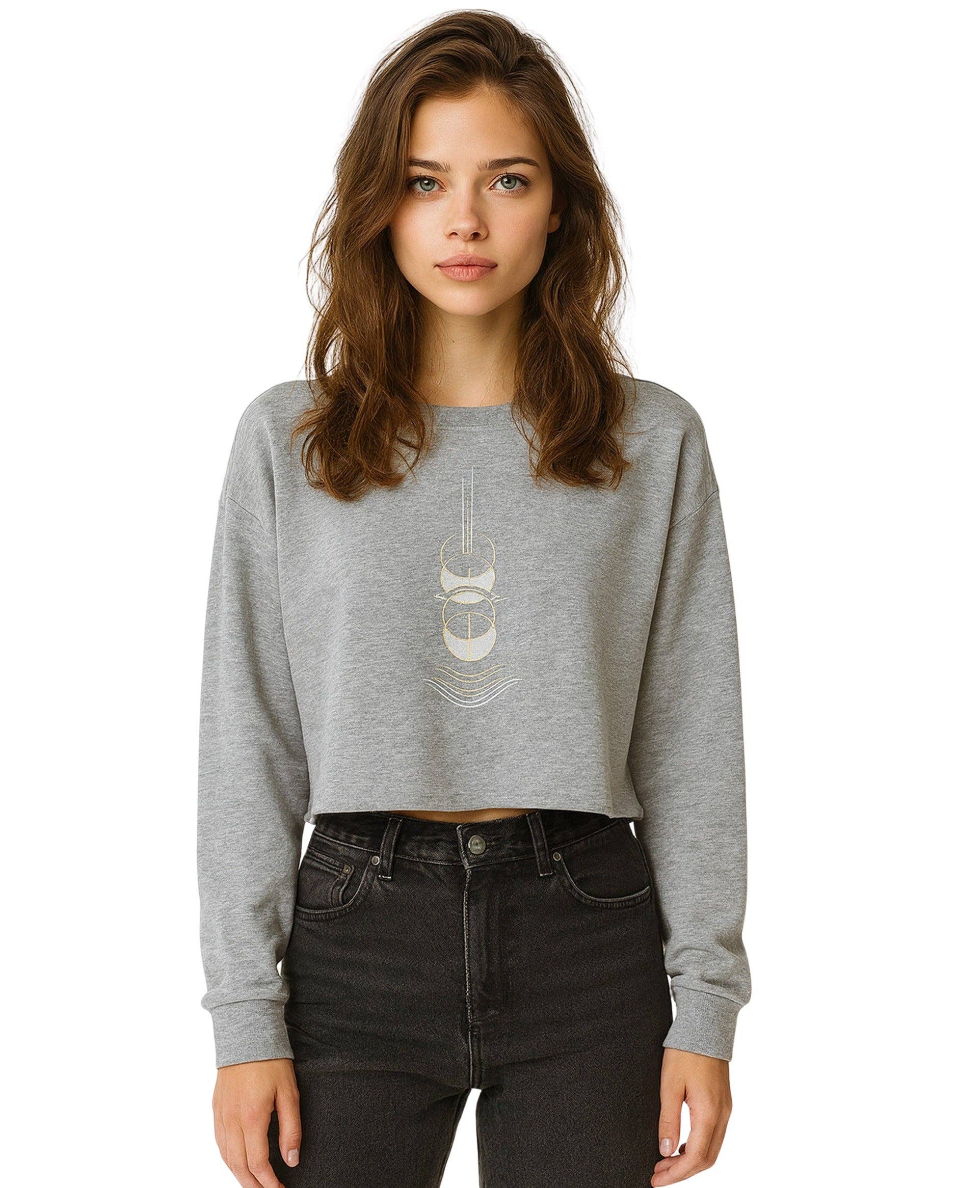 NEOCLASSICS - Wholesale Graphic Sweatshirt - Women's - Nightfall Midcrop Sweatshirt (Grey)1