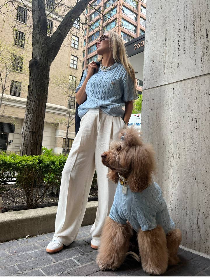 GIGI’S USA - Wholesale Knit Top - Women's - Cablette Blue Women’s Shirt2