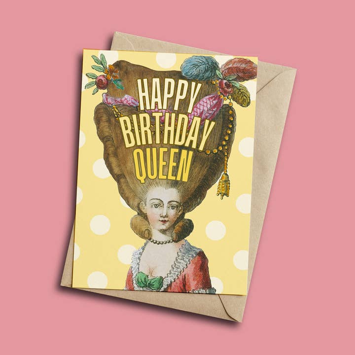 Cartão de saudação feliz aniversário rainha por atacado de Henny Penny Studio