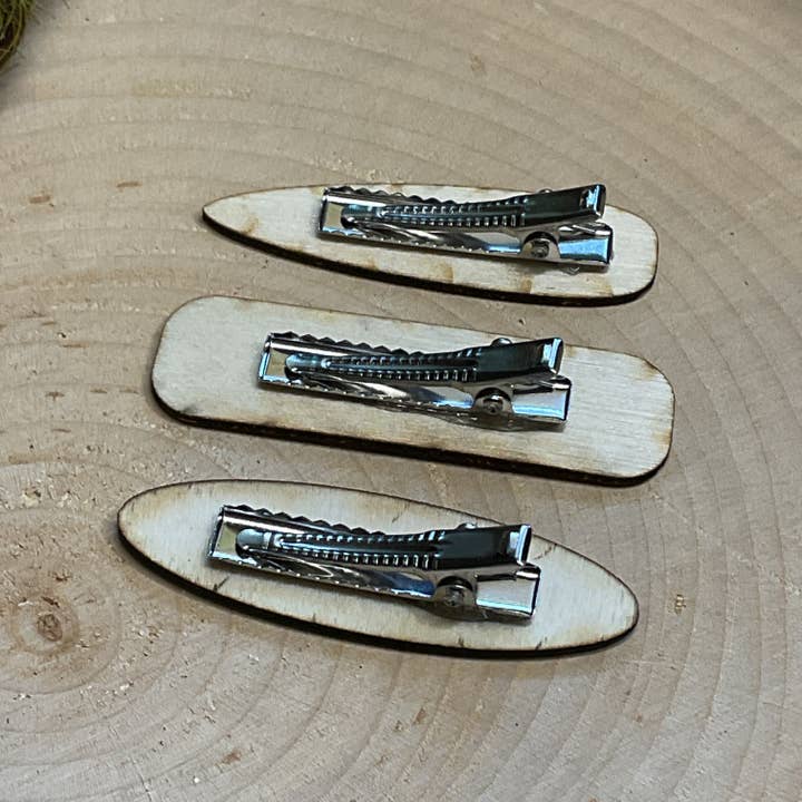 National Parks and Beyond - Wholesale Hair Clip - Women's - Flower Garden Wooden Alligator Hair Clips in 2-inch long3