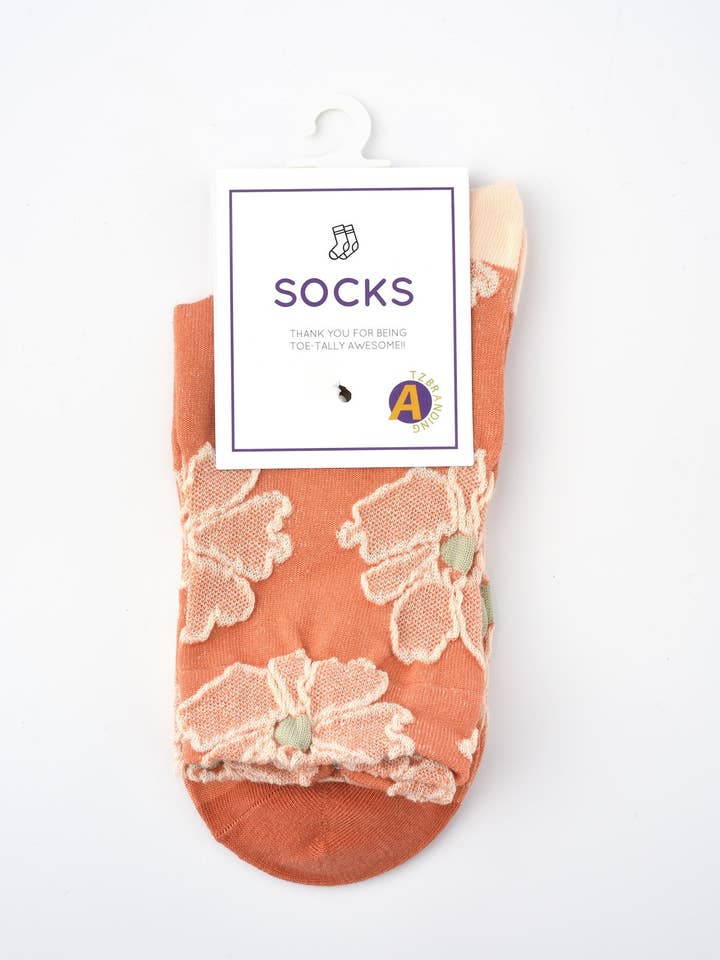 Funkyrel® Atzbranding Limited - Wholesale Socks - Women's - Rufia - Orange Embossed Women's Socks1