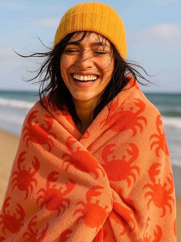 Krabben Bio-Baumwollhandtücher für den Großhandel von Anorak