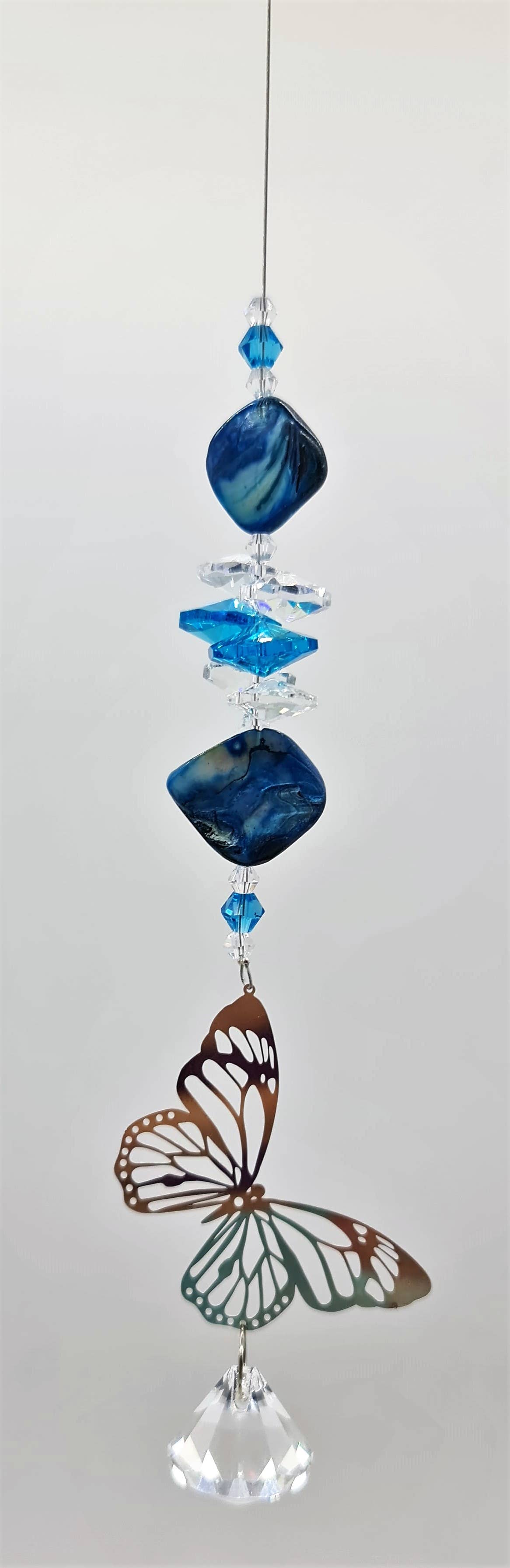 Gifts N Crystals – wholesale Suncatcher – Butterfly Suncatchers- filigree shell beads BFSC-S16