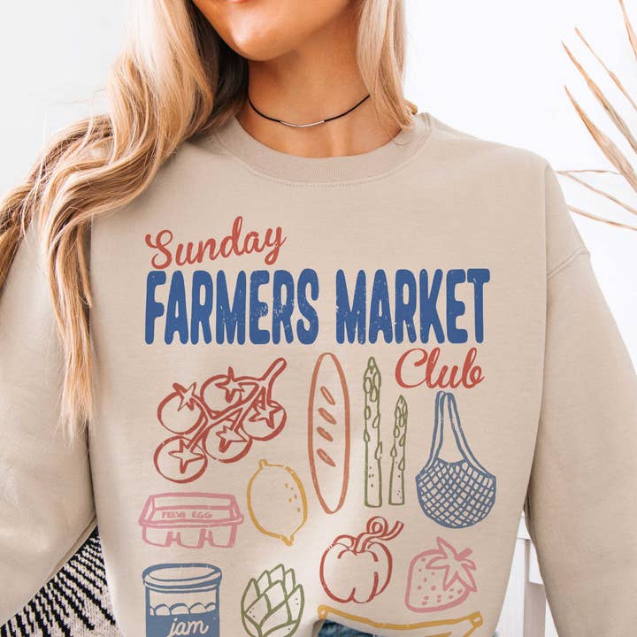 SUNDAY FARMERS MARKET CLUB Graphic Sweatshirt for wholesale by A. BLUSH CO