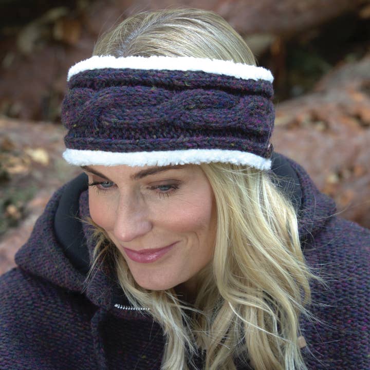 Black Yak Ltd - Wholesale Fashion Headband - Women's - Sherpa Heather Cable Headband - Pure Wool - Knitted4