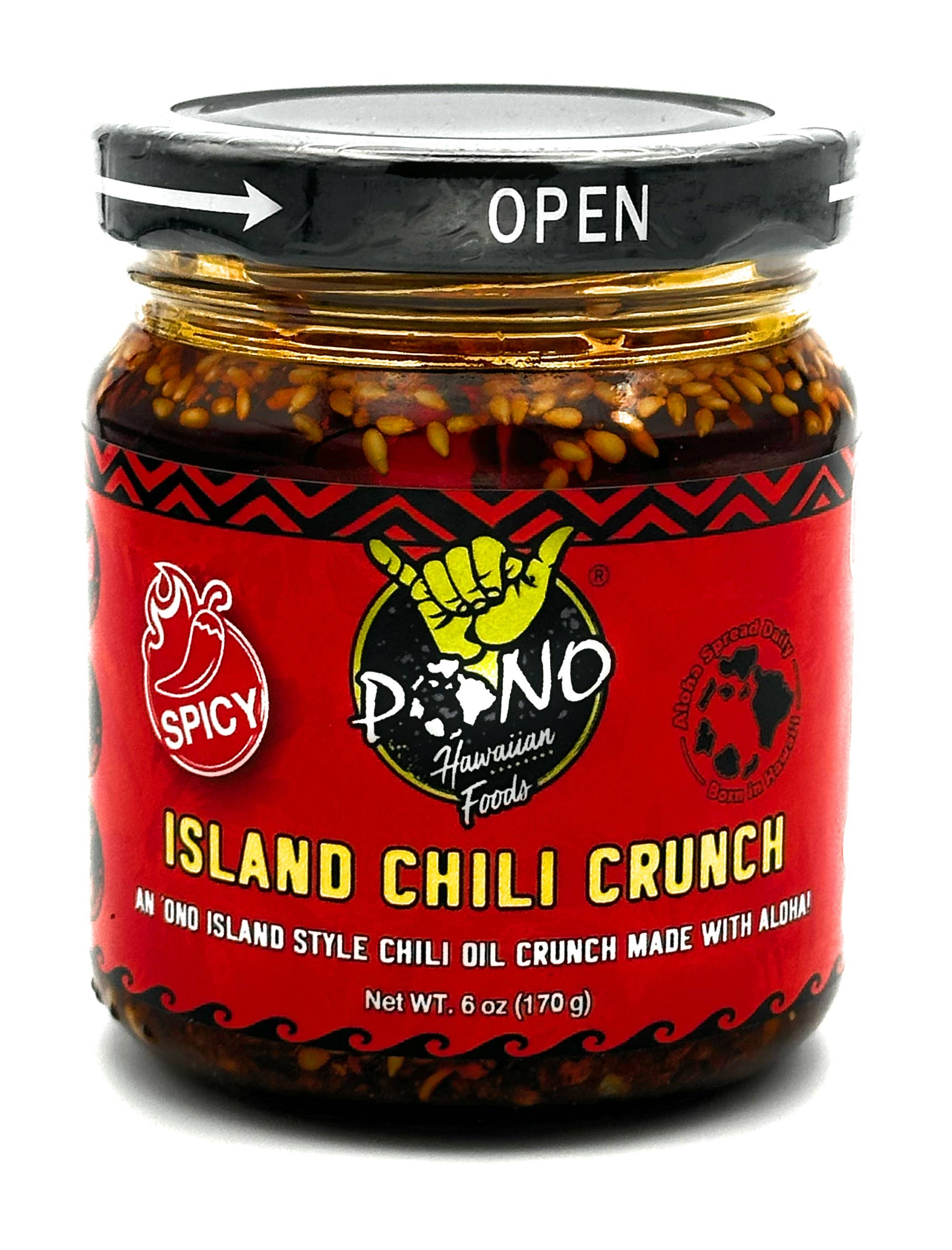 Pono Hawaiian Foods Co – Großhandel Chilisoße – Premium Island Chili Crunch - (SCHARF) 6oz - 6er Pack