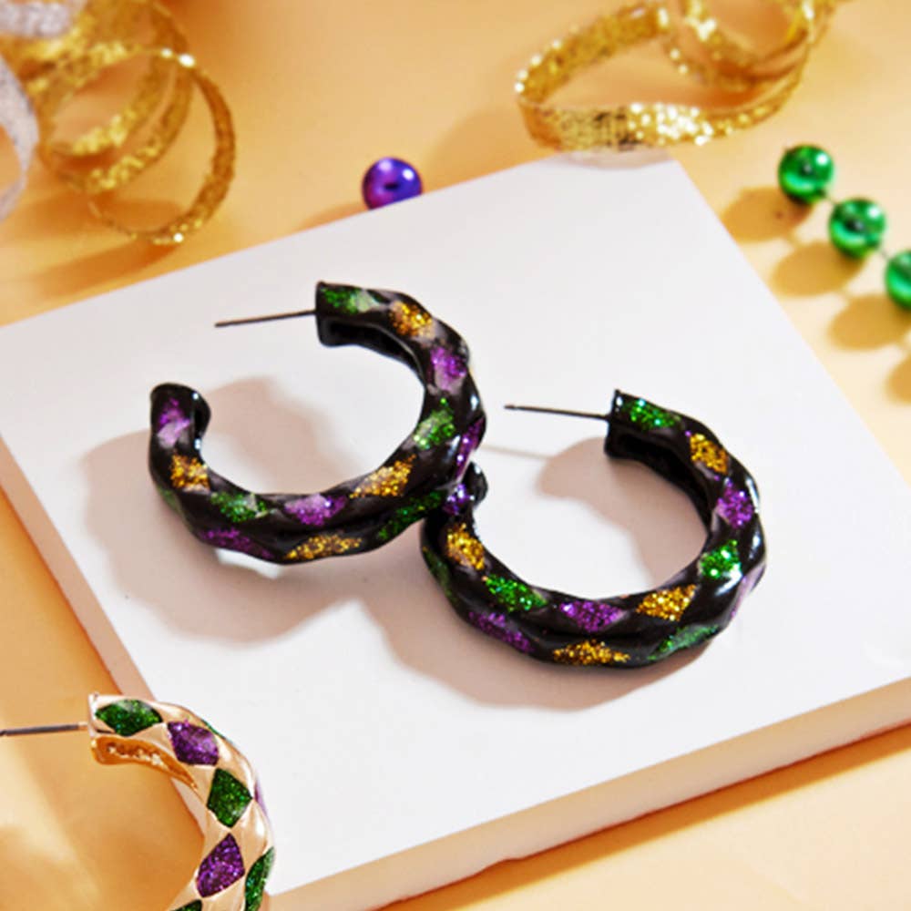 Sensibling Corp. – Engroshandel Hoops – Mardi Gras Glitterede Hoops3