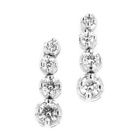 14KT White Gold Journey Diamond Dangle Earrings for wholesale by NYMAN JEWELERS