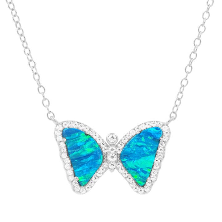 Kamaria Jewelry - Wholesale Pendant/Charm Necklace - Mini Opal Butterfly Necklace
