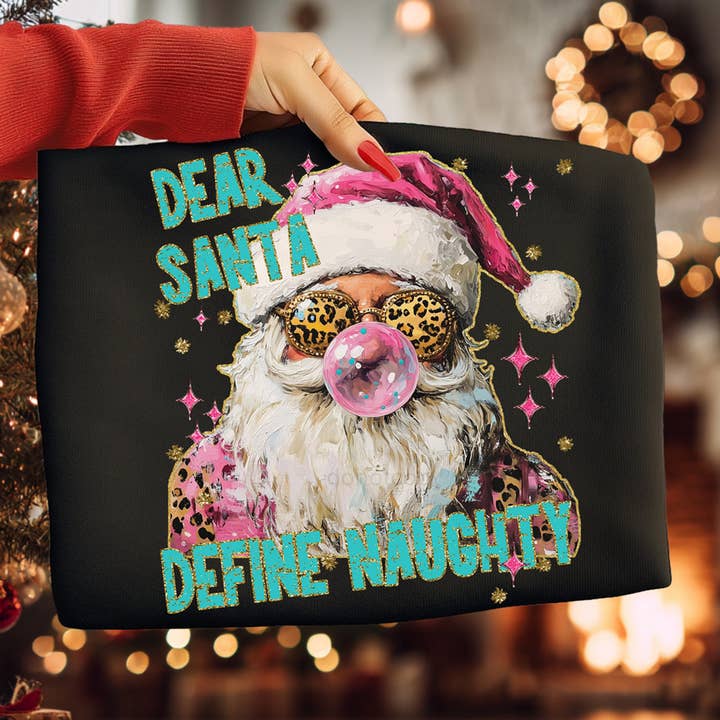 Dear Santa Define Naughty Tee for wholesale by Trendy Tee Co.