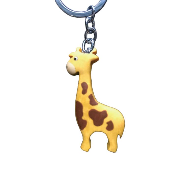 Chaveiro girafa feito à mão em madeira por atacado de Handcrafted Gift