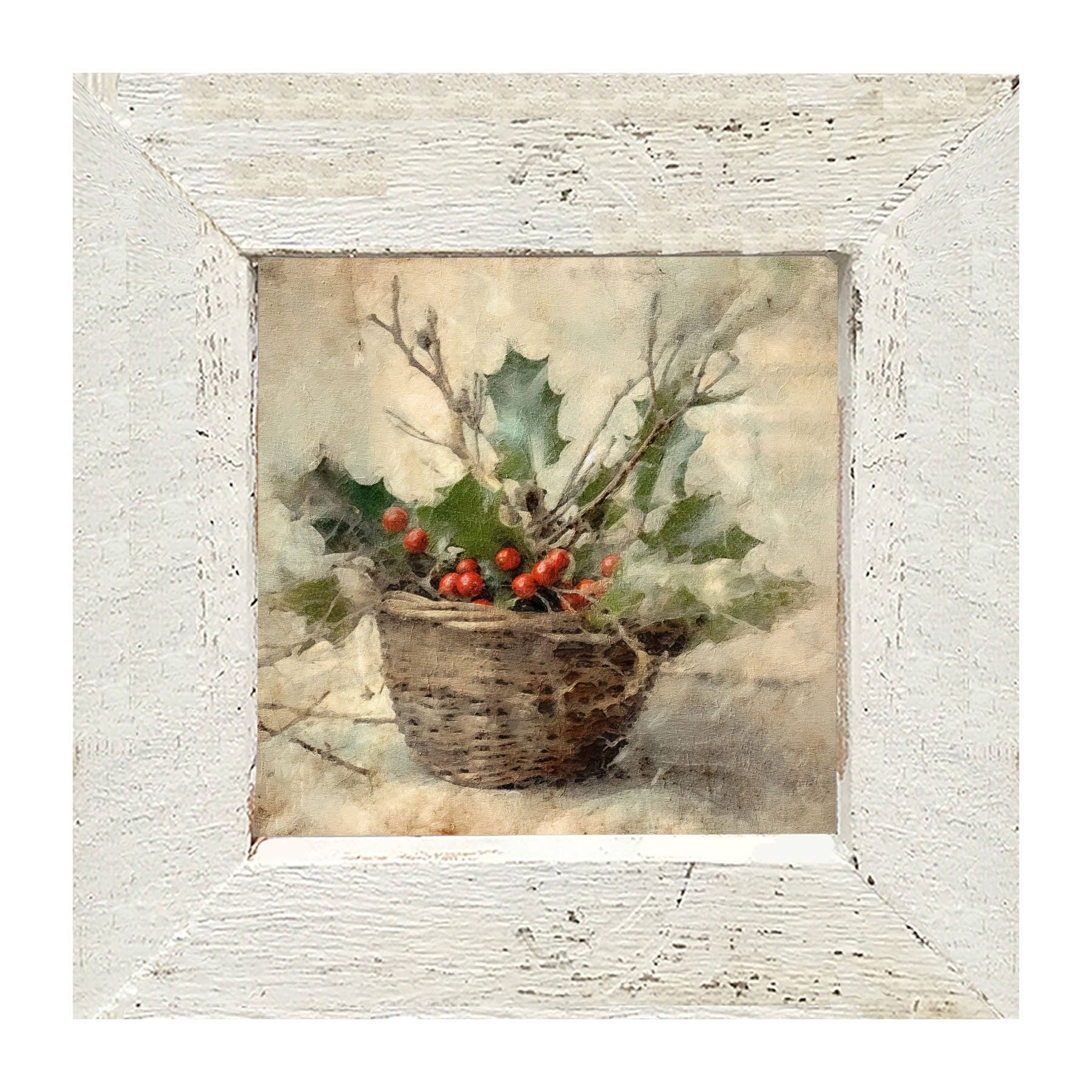 ginger blue - Wholesale Art Print - Basket- holly berries5