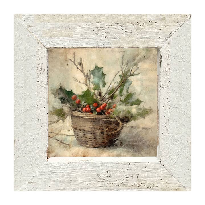 ginger blue - Wholesale Art Print - Basket- holly berries5