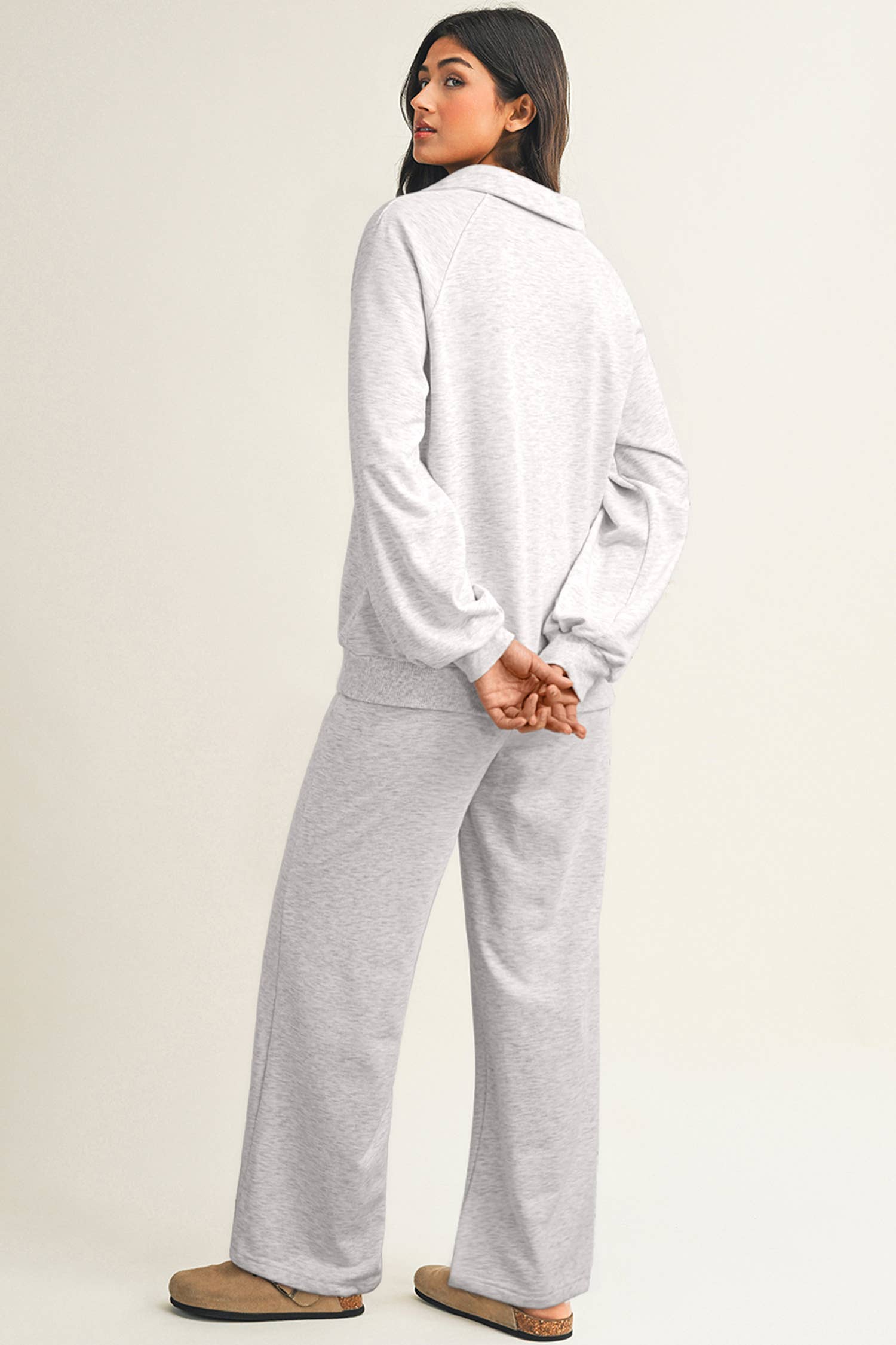 Little Daisy Closet - Wholesale Lounge Set - Women's - LDC Collar V Neck Pullover and Drawstring Sweatpants Set1