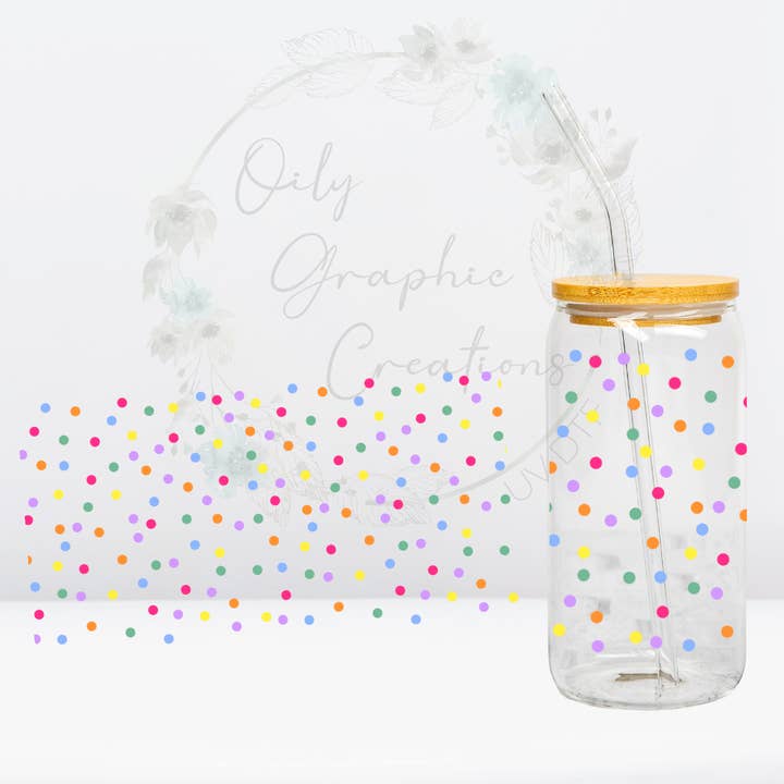 Little Colorful Polka Dots-16oz UV DTF Wrap for wholesale by Oily Graphic Creations