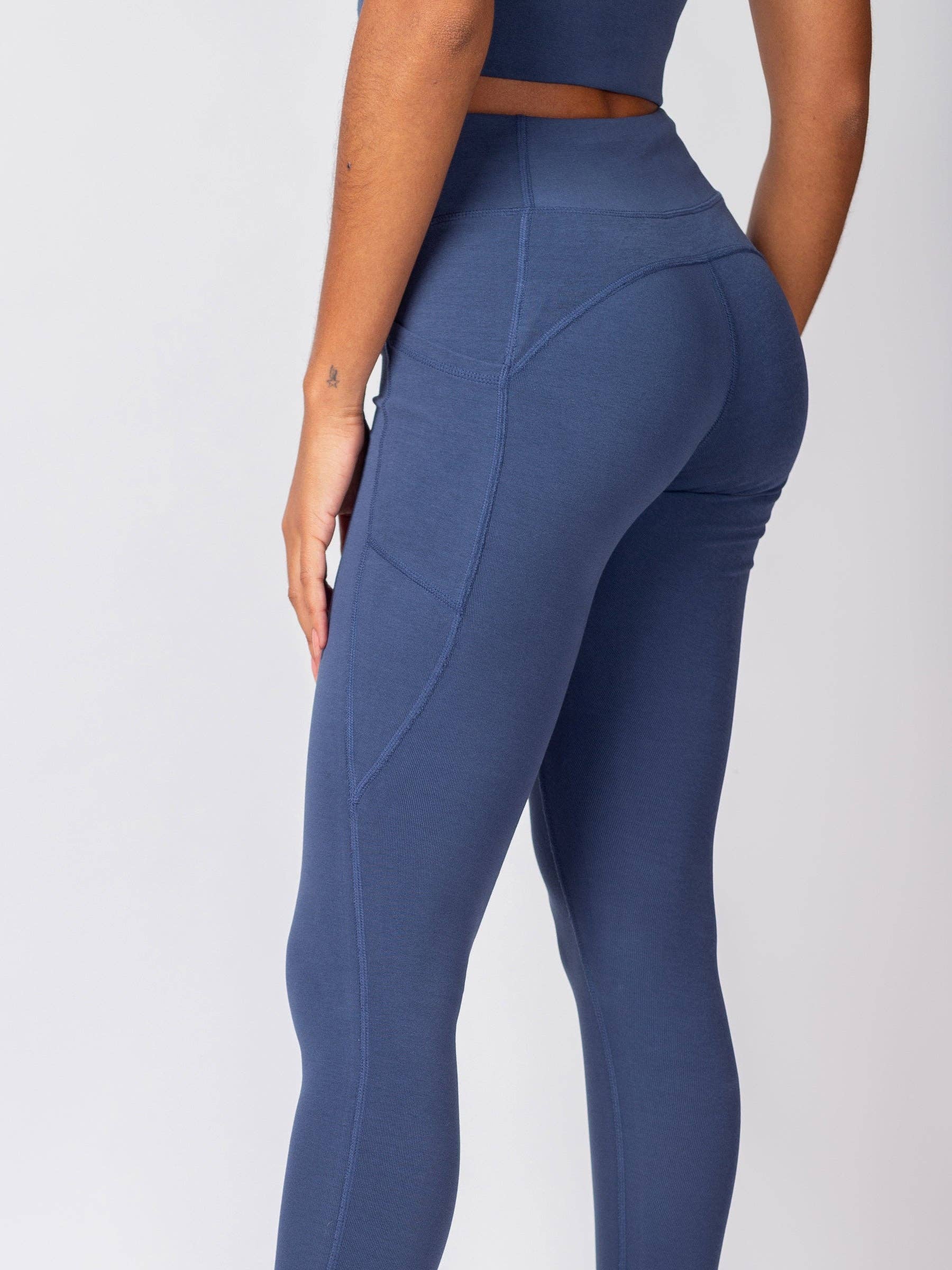 Happy Earth - Wholesale Athletic/Lounge Leggings - Women's - PlantTec™ Organic Leggings | Blueberry2