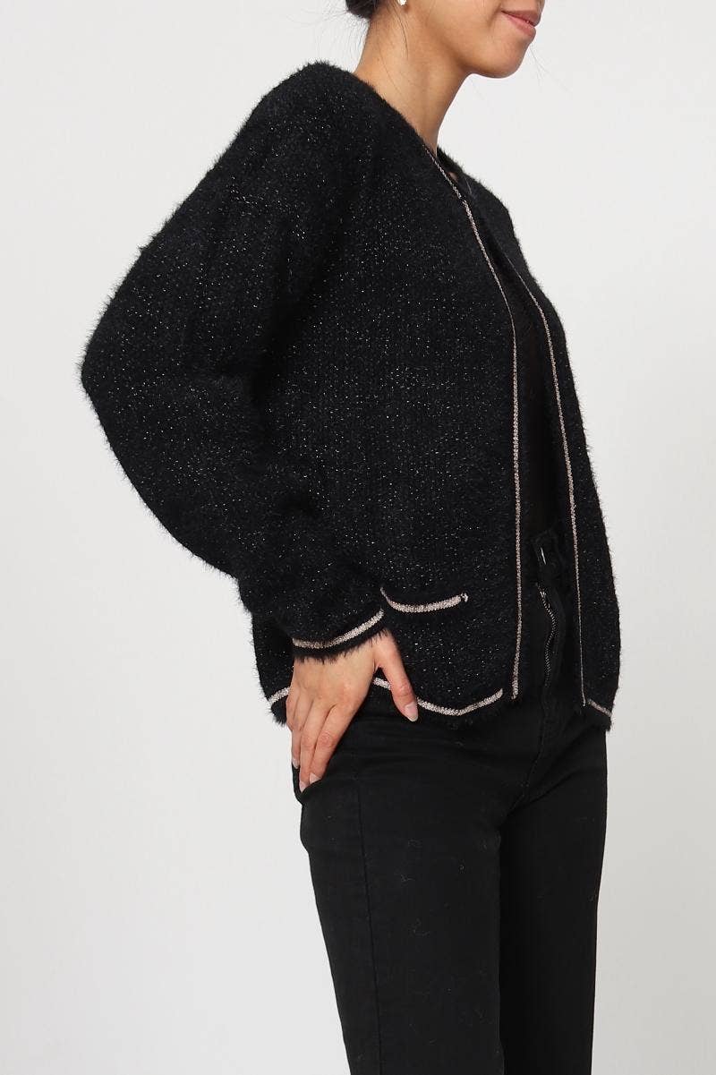 DIX-ONZE - Wholesale Cardigan - Women's - Open Cardigan with Contrasting Finishes – Chic & Comfort1