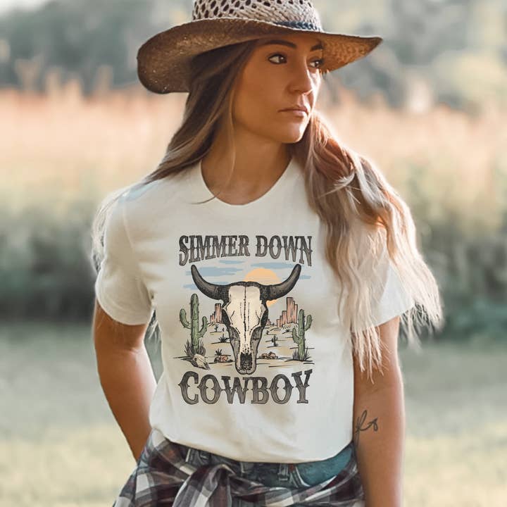 Simmer Down Cowboy for wholesale by MidWest Tees