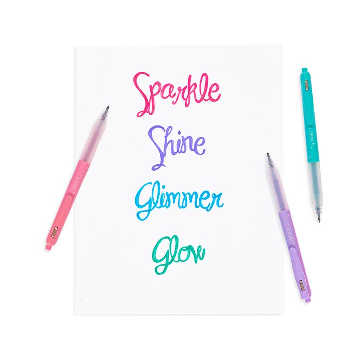 OOLY - Wholesale Pen - Oh My Glitter!: Retractable Glitter Ink Gel Pens (Set of 4)4