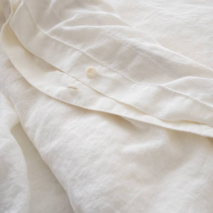 LinenMe – wholesale Påslakan – Linne Påslakan Optisk Vit Sten Tvättad1